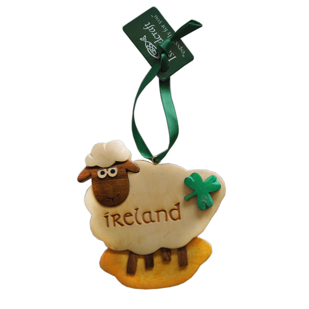 Irish Wooden Sheep Hanging Decoration