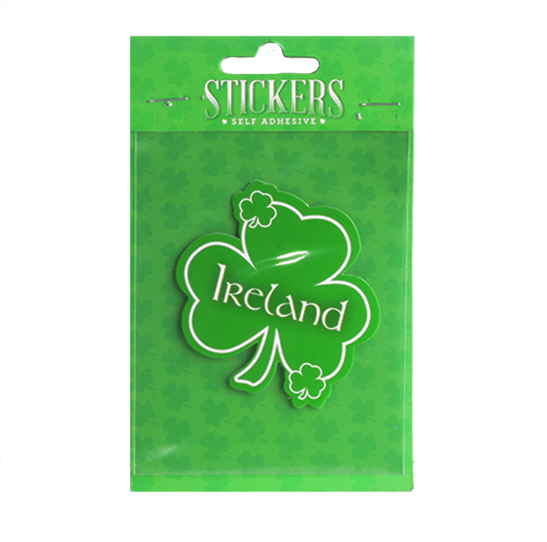 Green Shamrock Sticker With Ireland Text Suitable For Indoor & Outdoor Use