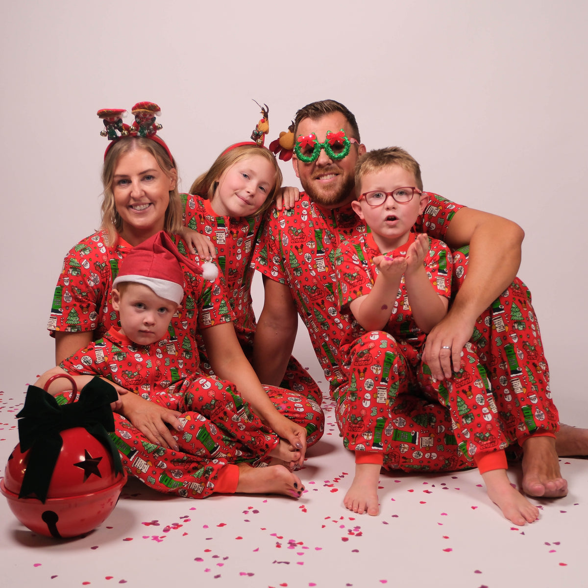 Kids Red Christmas Zip Onesie