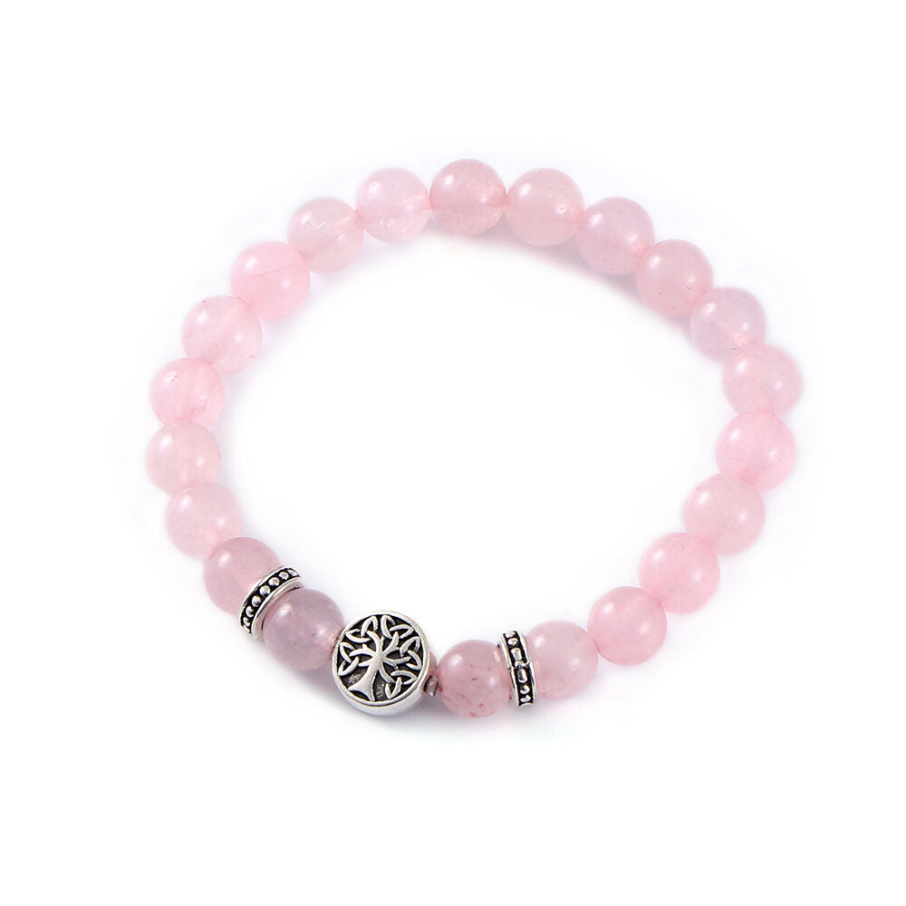 Mystic Ireland Rose Quartz Semi Precious Stone Celtic Energy Bracelet