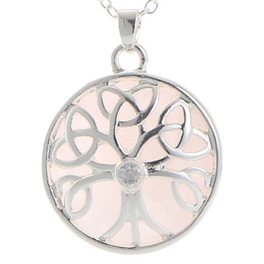Rose Quartz Stone Celtic Energy Necklace