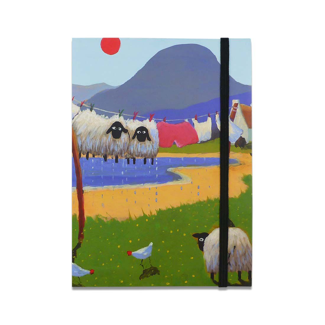 Irish Designed Notebook With Two Sheep Hanging From The Clothes Line