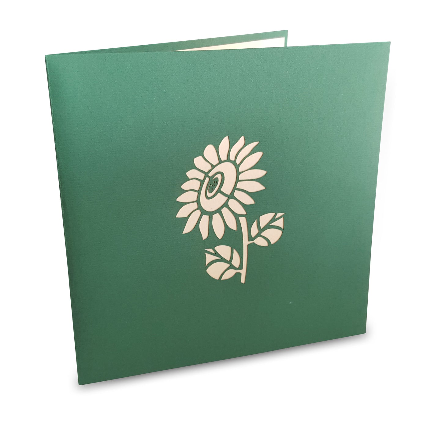 Pop-up Card Green With Sunflower Design
