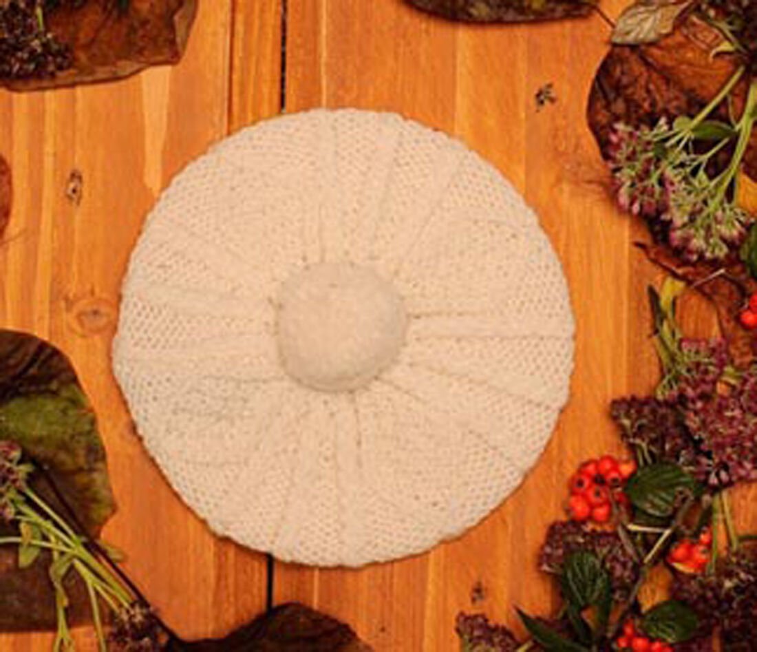 Kids Aran Wool Natural Beret