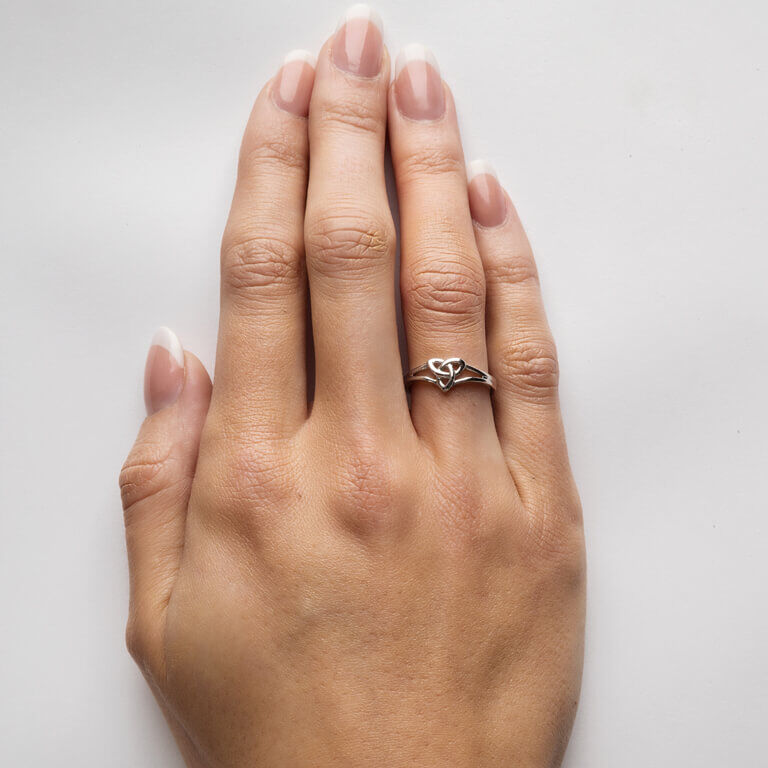 Platinum Plated Trinity Knot Ring