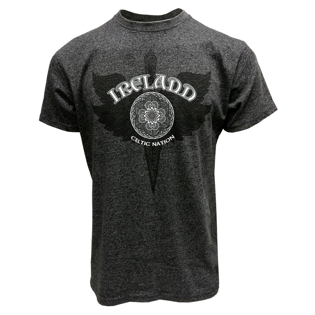 Black Grindle Round Neck With Celtic Nation Dagger T-shirt