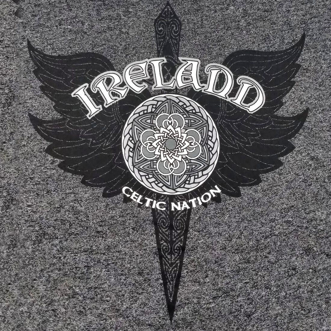 Black Grindle Round Neck With Celtic Nation Dagger T-shirt