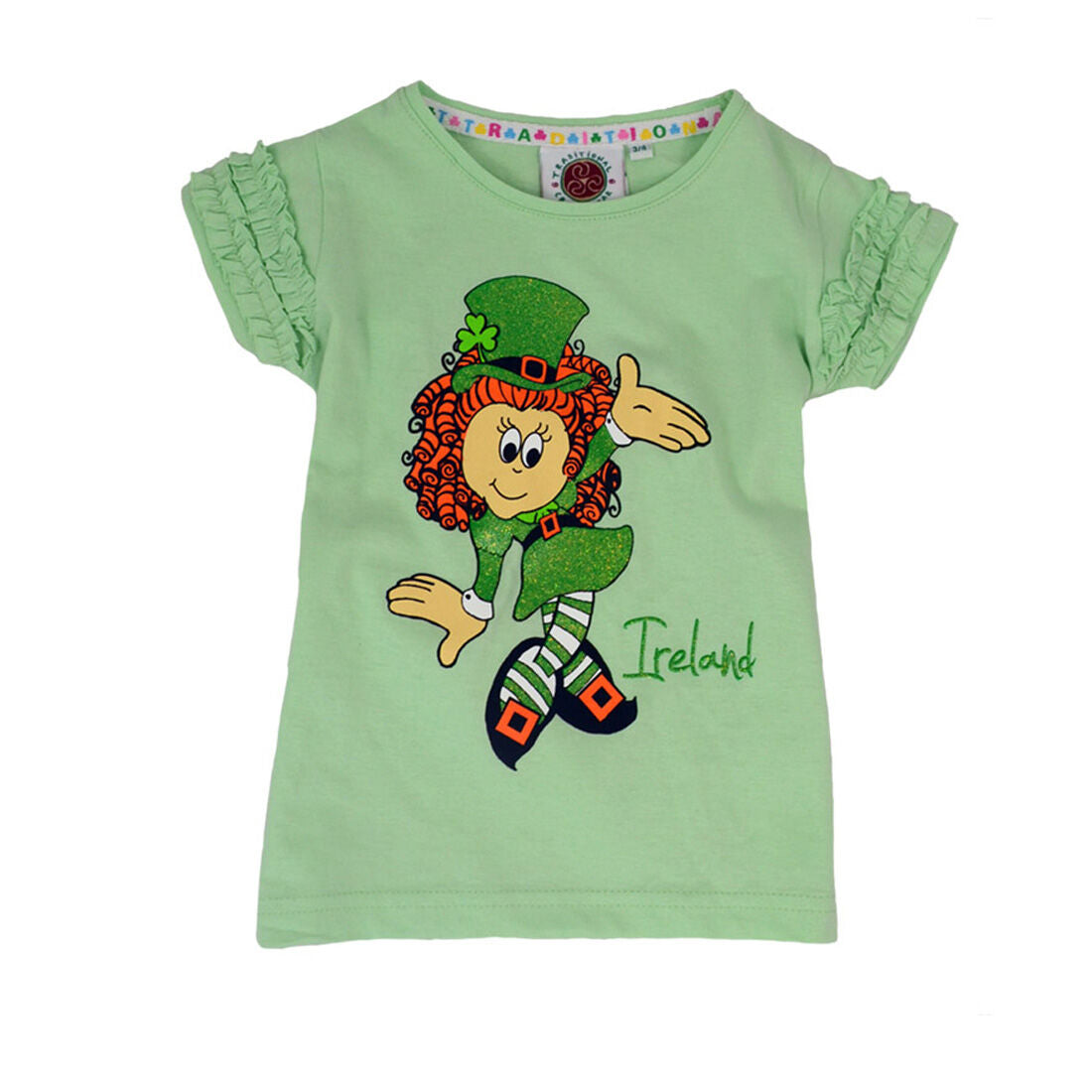 Children's Leprechaun Print Green T-shirt