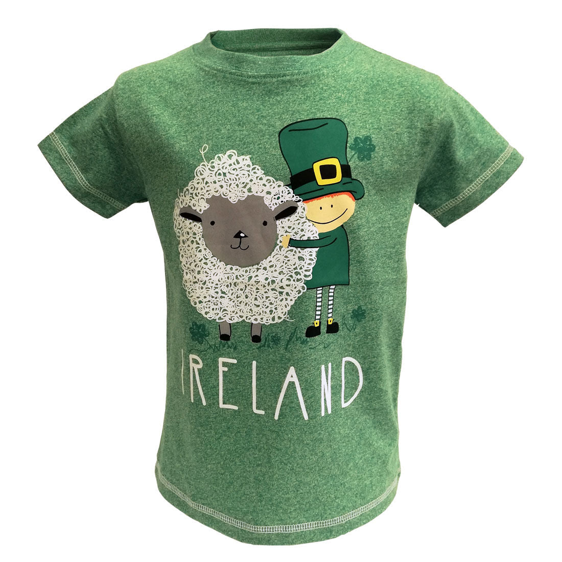 Kids Ireland Sheep and Leprechaun T-Shirt Green