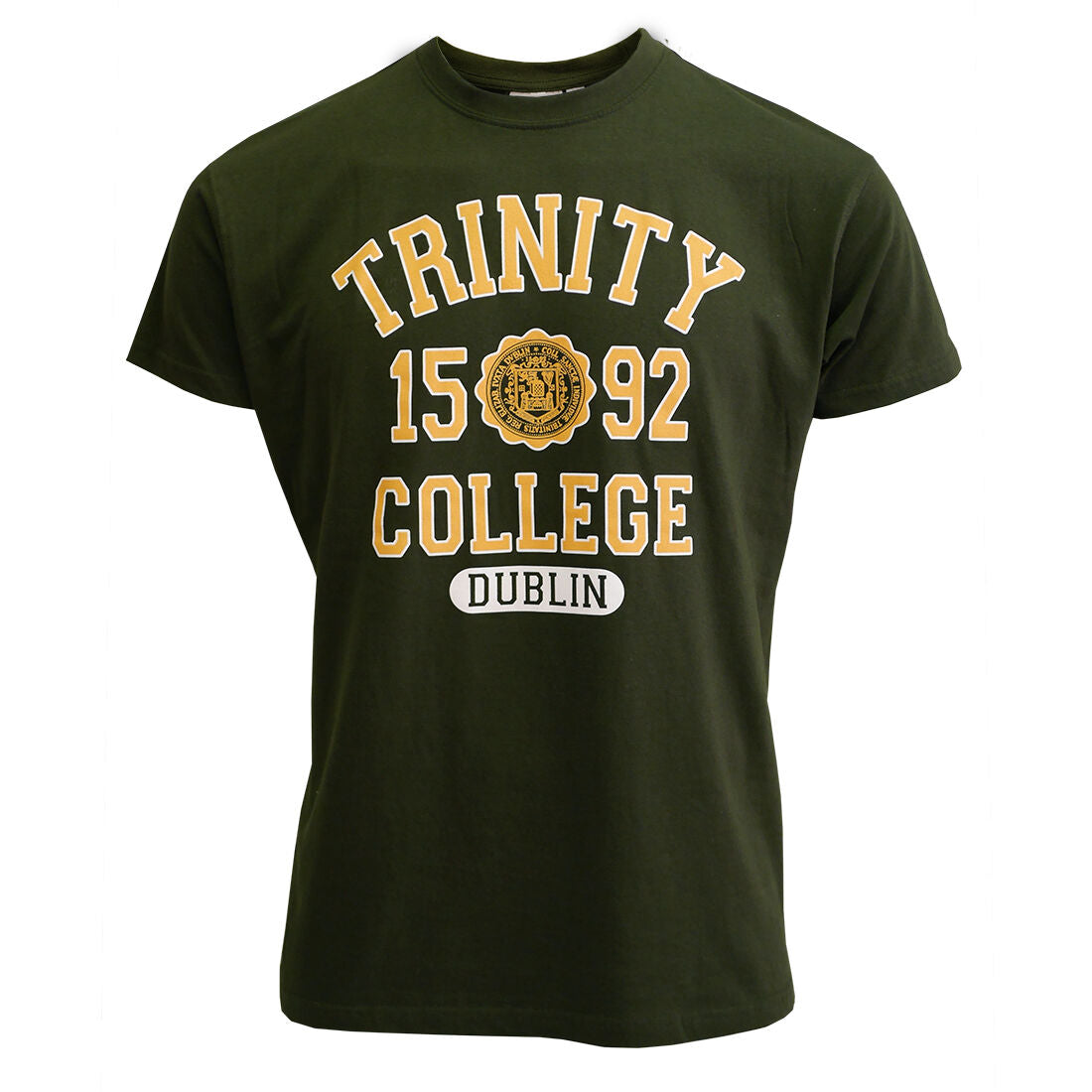 Trinity College Dublin Varsity Bottle Green with Yellow Print T-Shirt