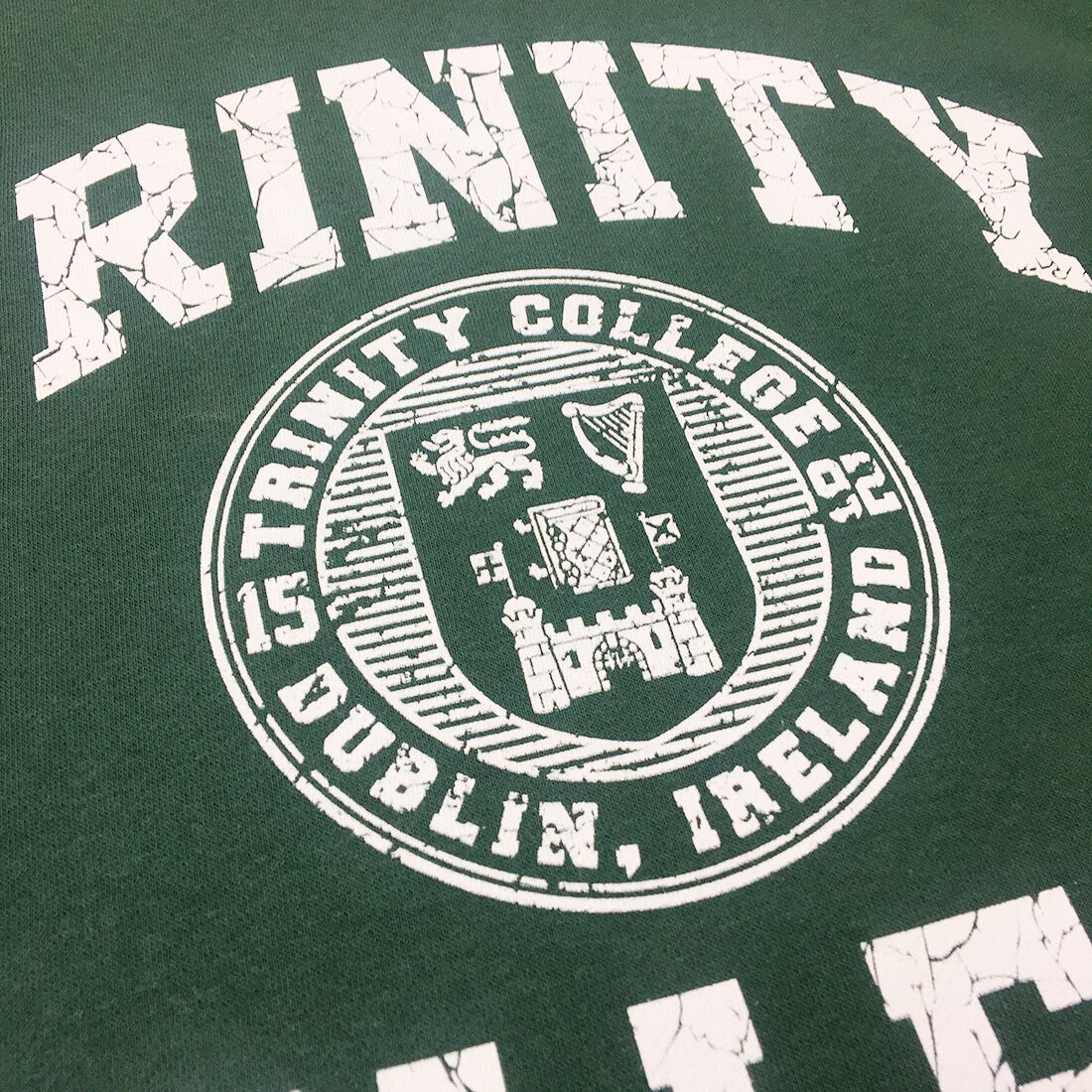 Trinity College Shirt With Trinity College Sign & Seal Bottle Green