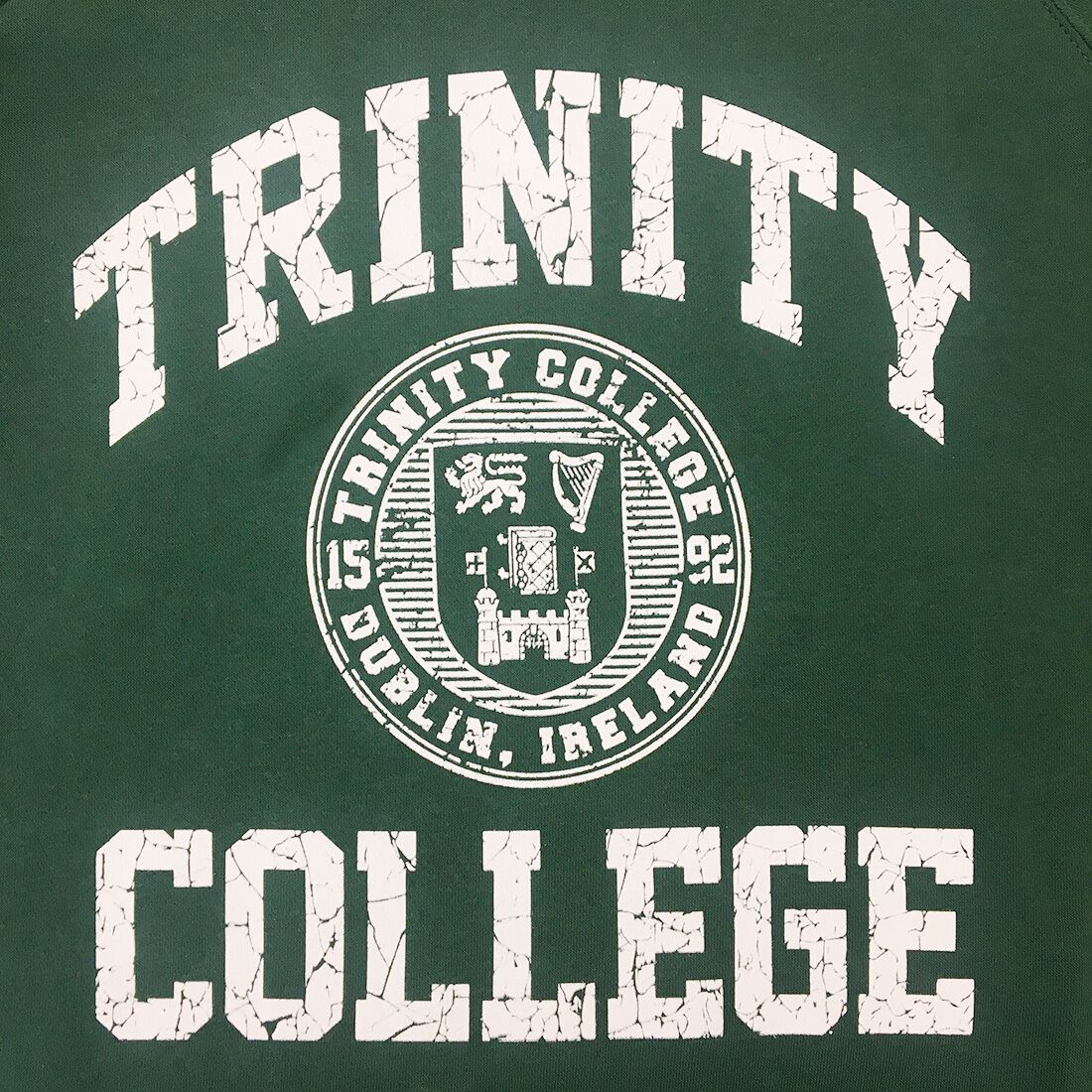 Trinity College Shirt With Trinity College Sign & Seal Bottle Green