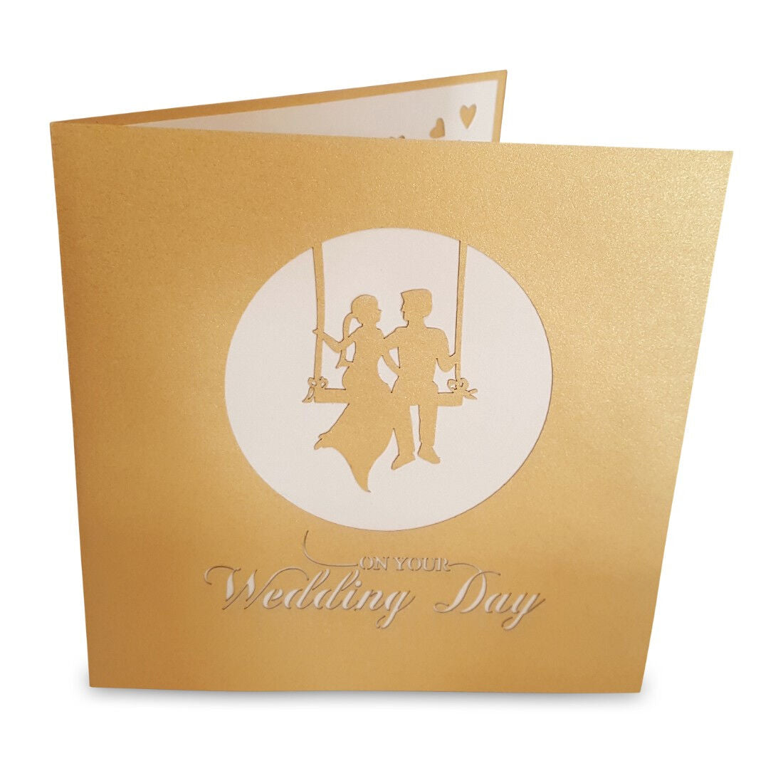 Pop-up Card With A Bride & Groom Sitting On A Tree Swing