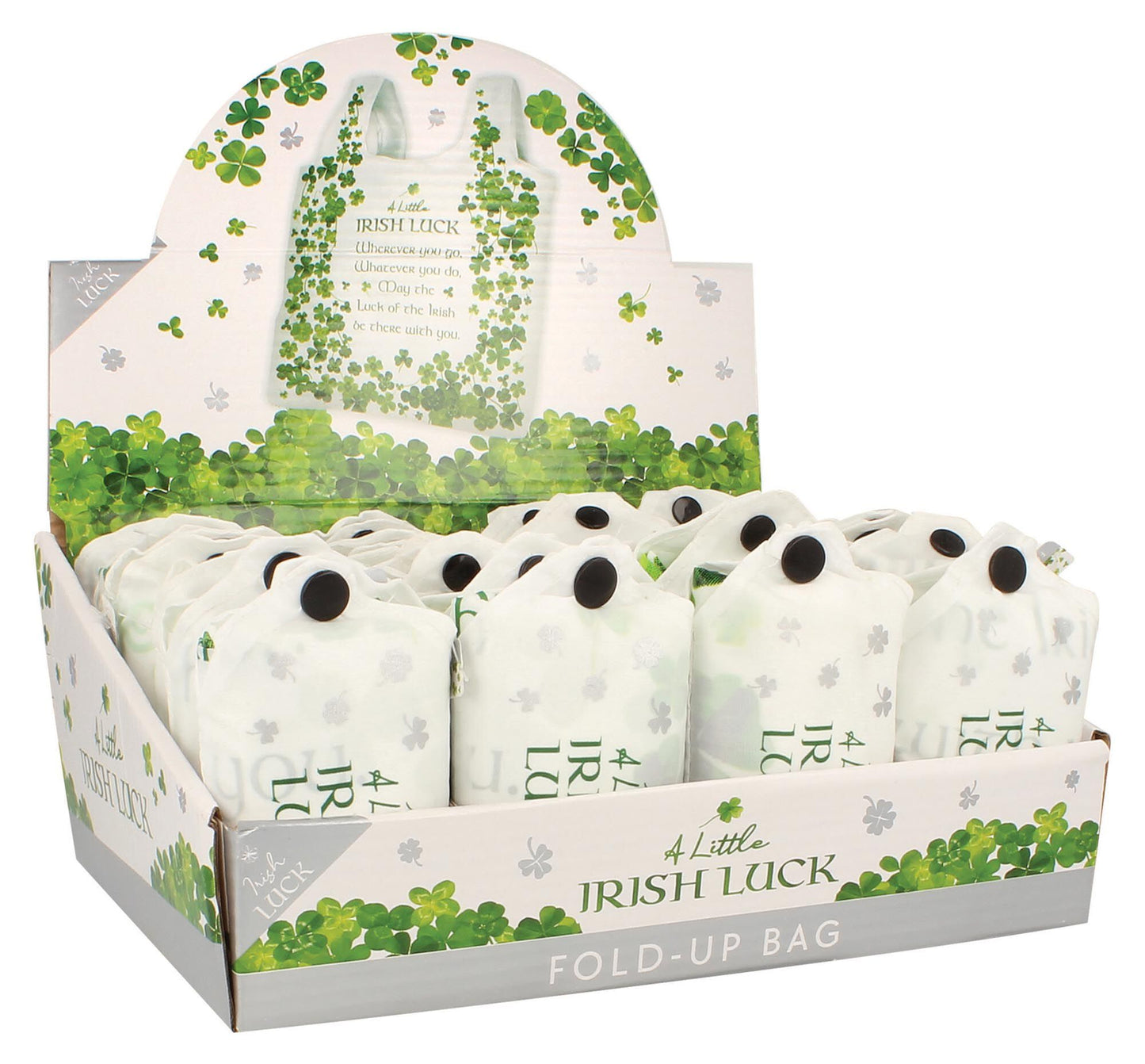 4 Leaf Clover Collection Fold Up Shopping Bag with Button to Close