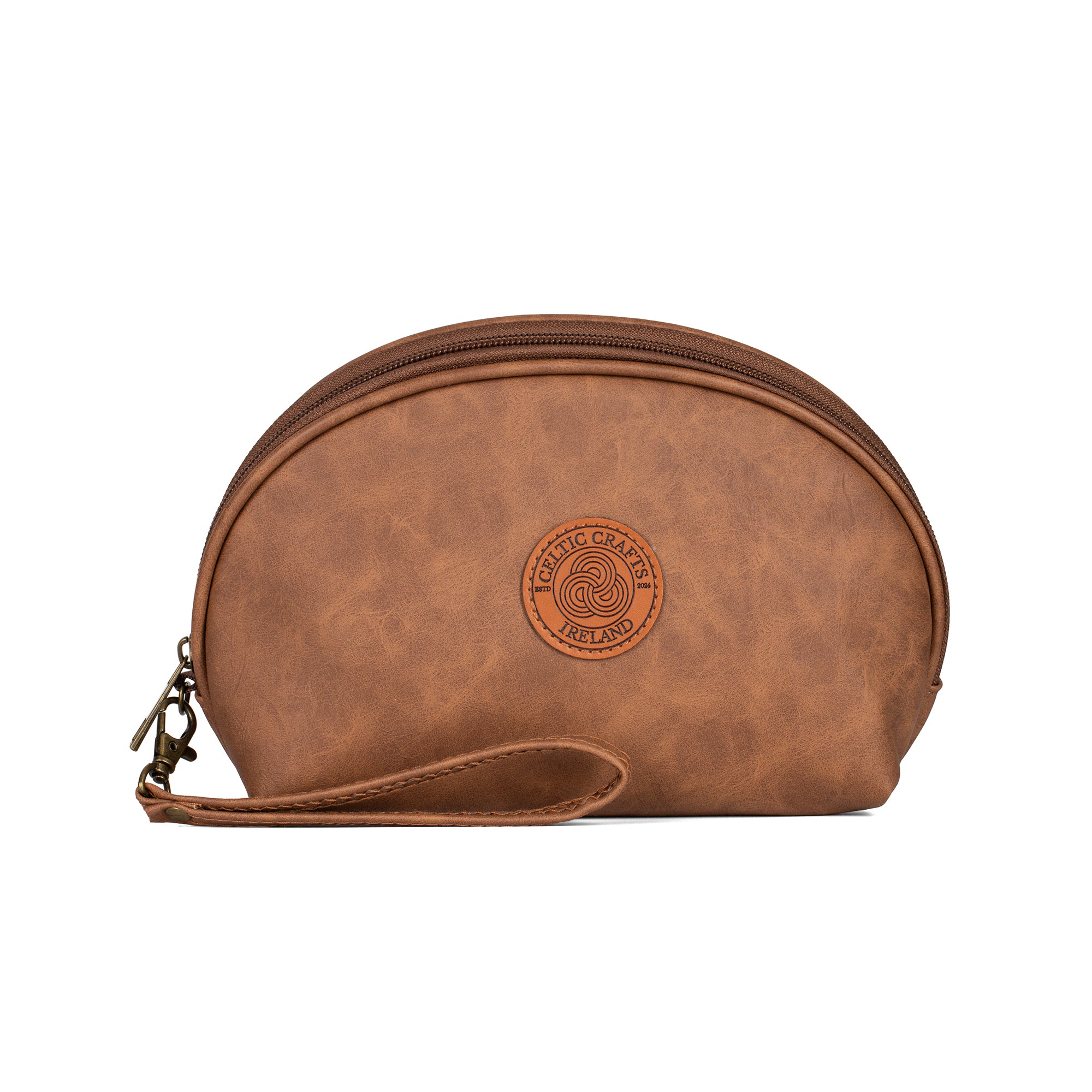 Celtic Crafts Ireland Brown Leather Wash Bag