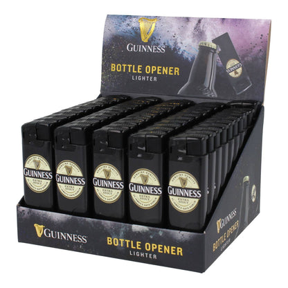 Guinness Electronic Single Lighter & Bottler Opener With Lapel Design Black
