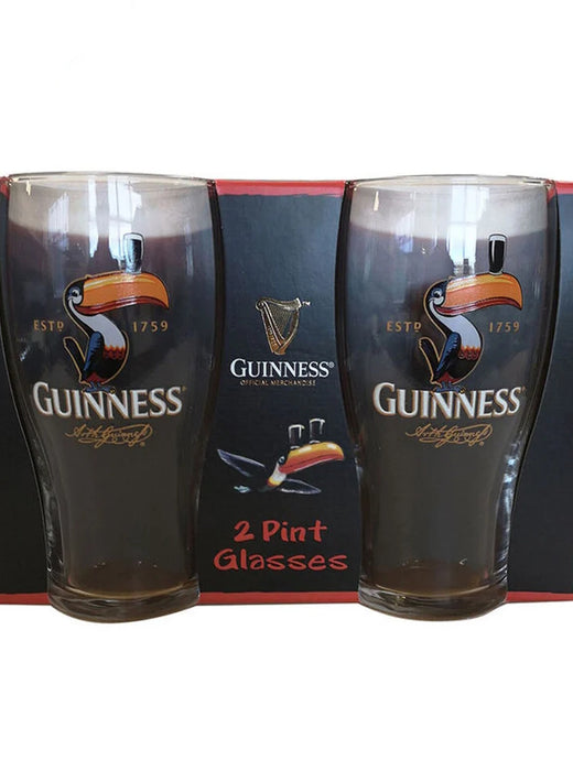 Guinness Toucan Design Two Pack Pint Glasses