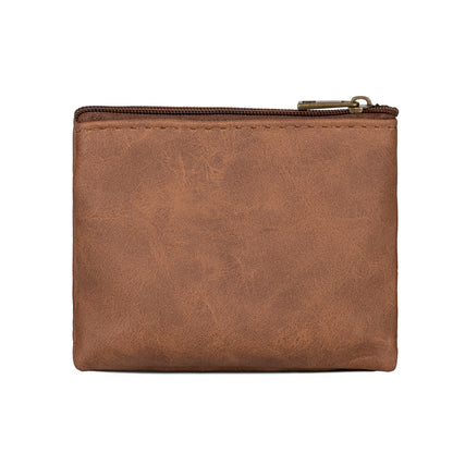 Celtic Crafts Ireland Brown Leather Zip Coin Purse