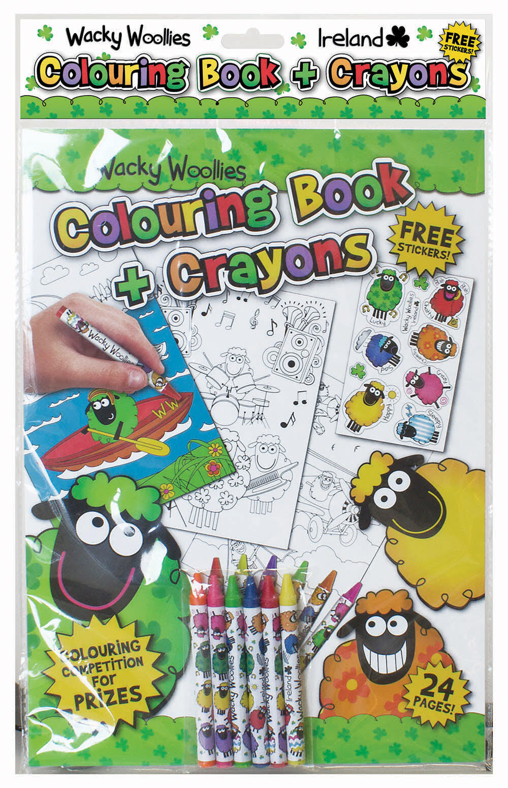 Wacky Woolies Book & Crayons With Free Stickers