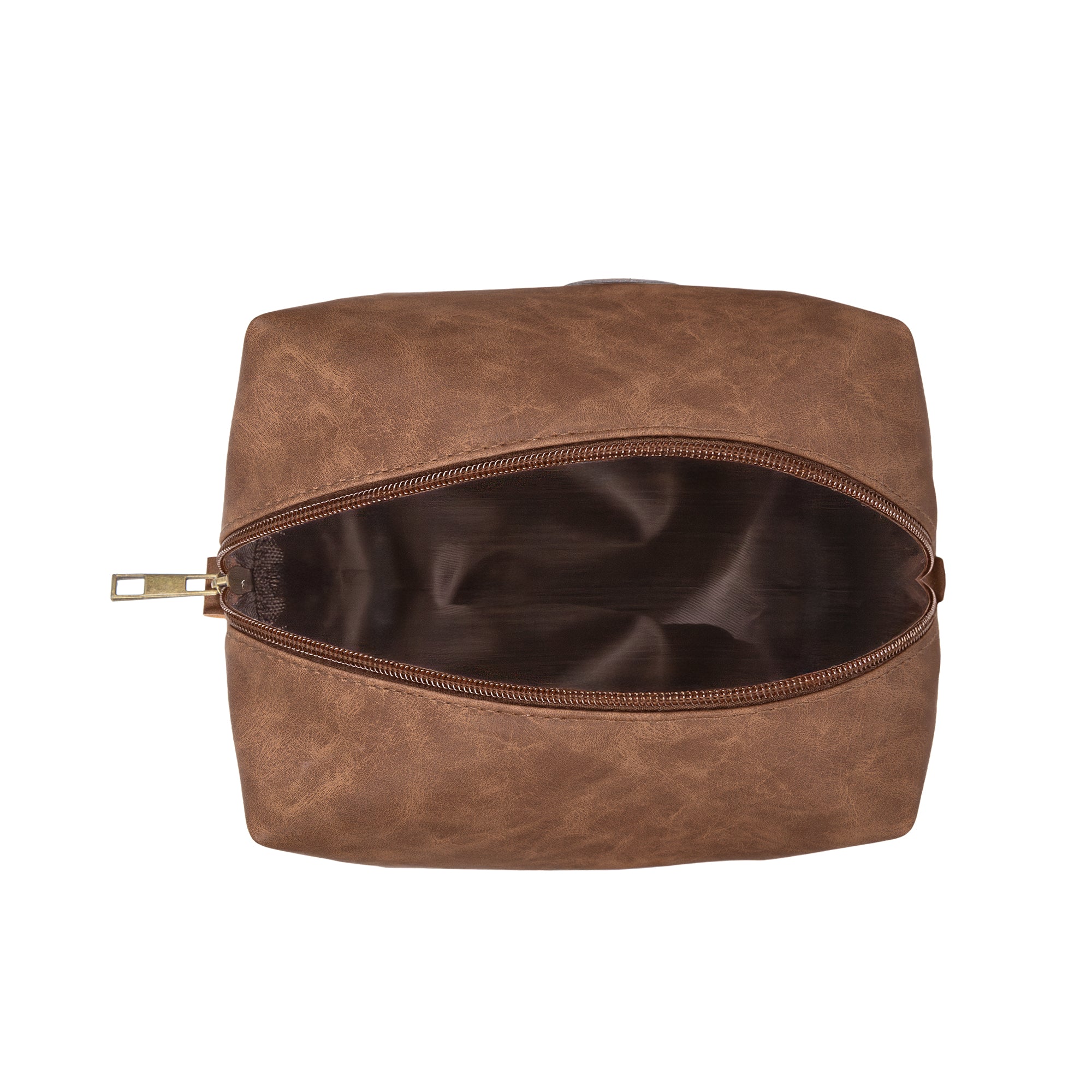 Celtic Crafts Ireland Brown Leather Square Wash Bag 
