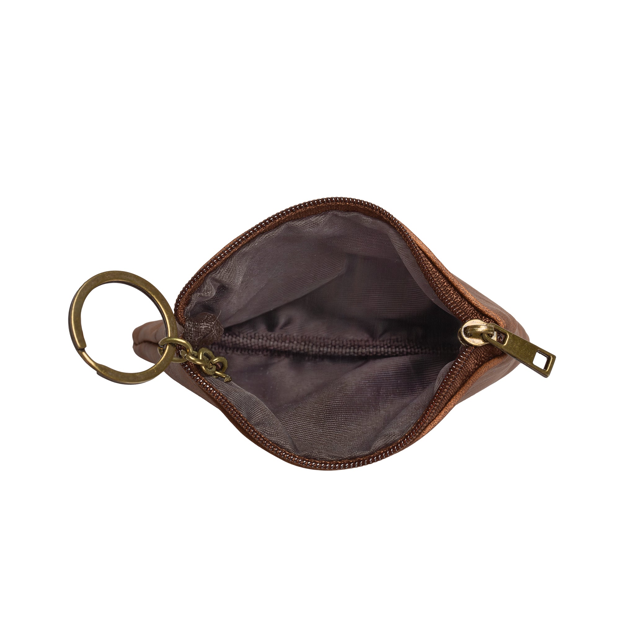 Celtic Crafts Ireland Brown Leather Zip Coin Purse 