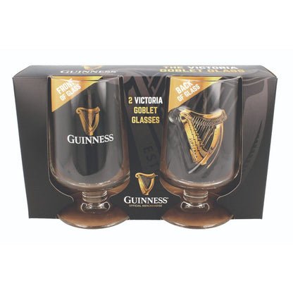 Guinness Embossed Victoria 2 Pack Goblet Stem Glass