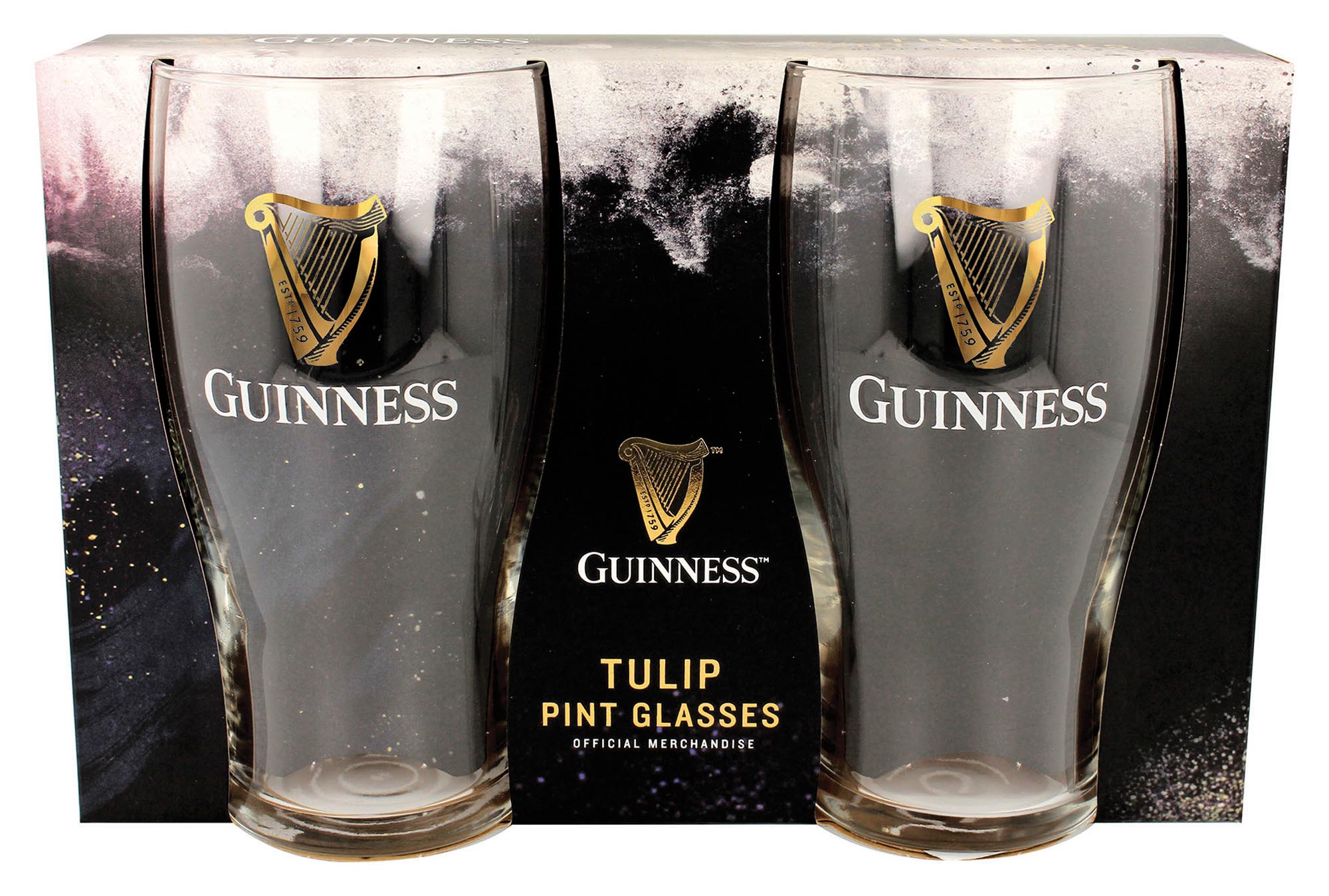 Guinness Contemporary Pack Of 2 Tulip Pint Glass Set