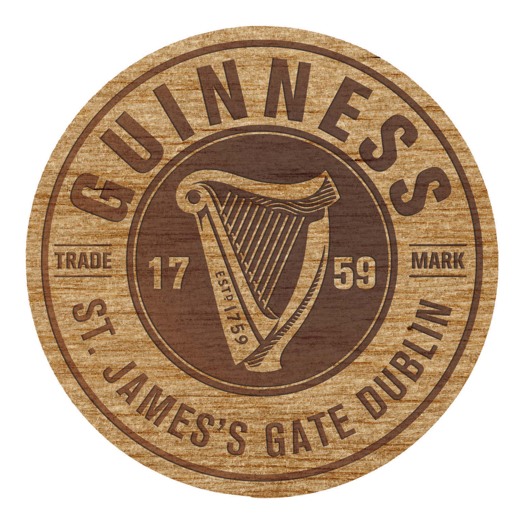Guinness Bottle Top Wooden Coaster