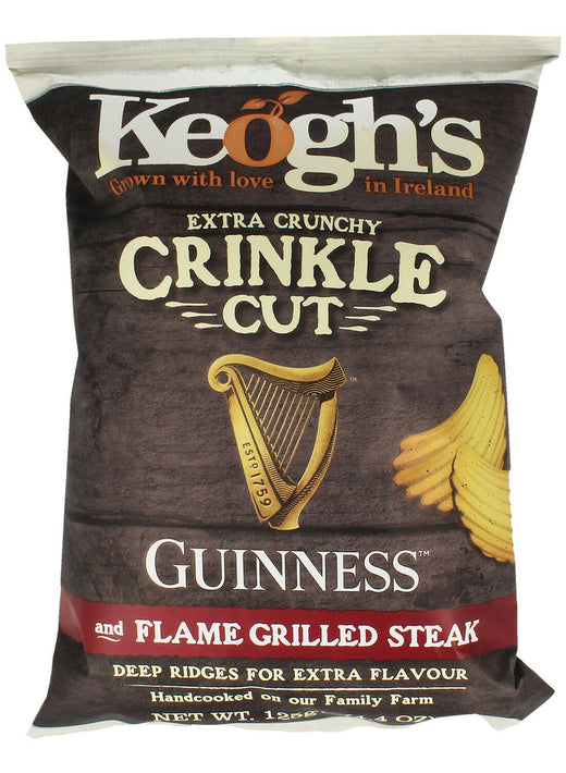 Keoghs Crinkle Cut Guinness Flamed Grilled Steak Crisps 125g