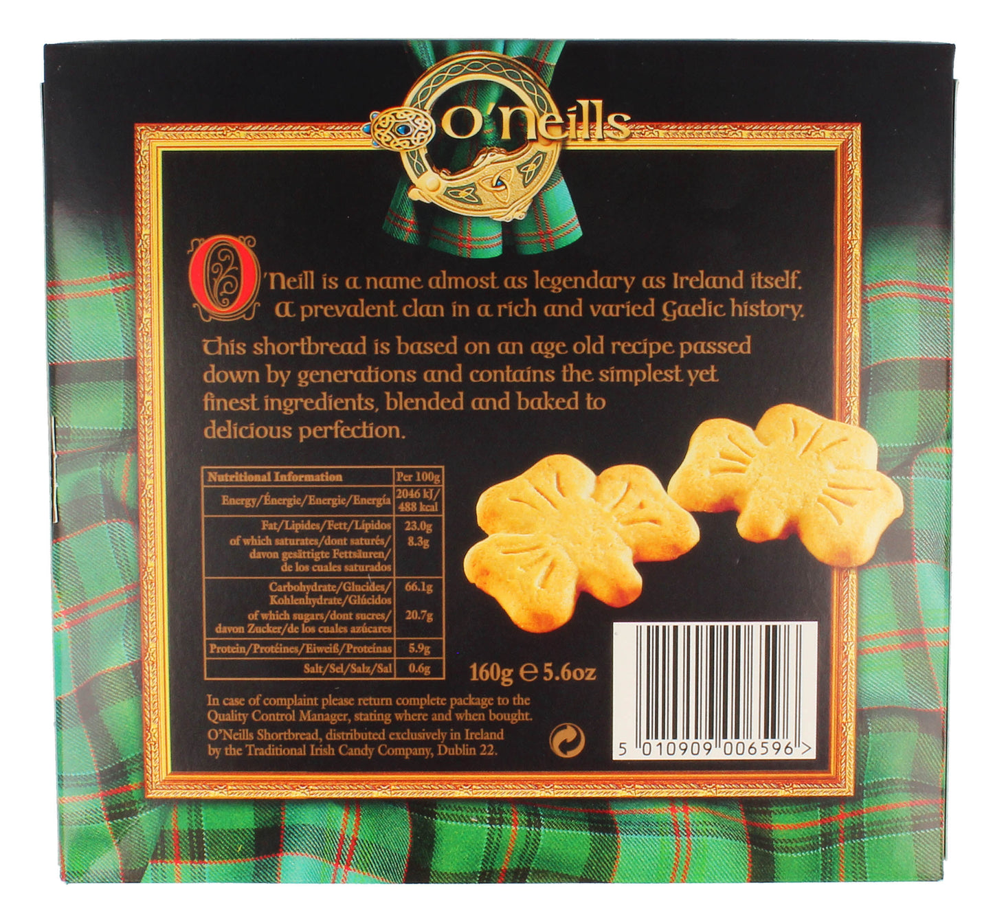 O'neill's Shamrock Shaped Shortbread 160g