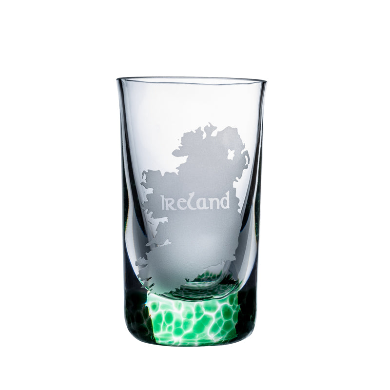 Hand Etched Map of Ireland Shot Glass