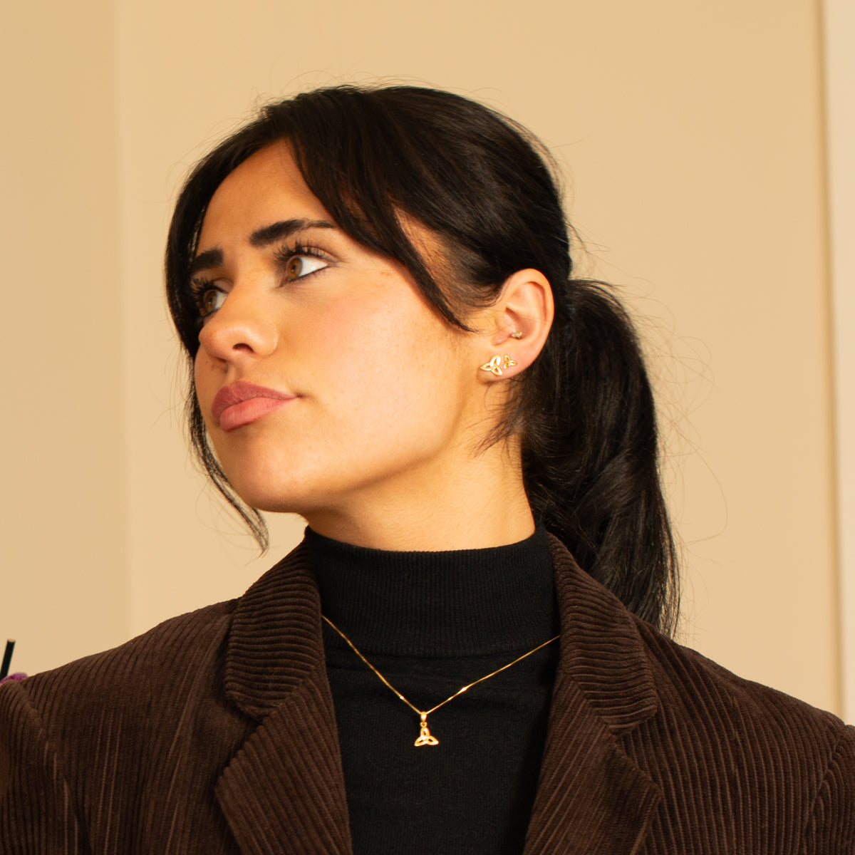 Trinity Plain Gold Vermeil Earrings