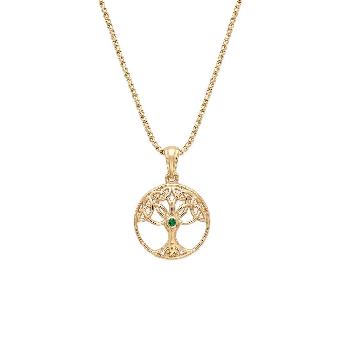 Tree Green Gold Vermeil Pendant