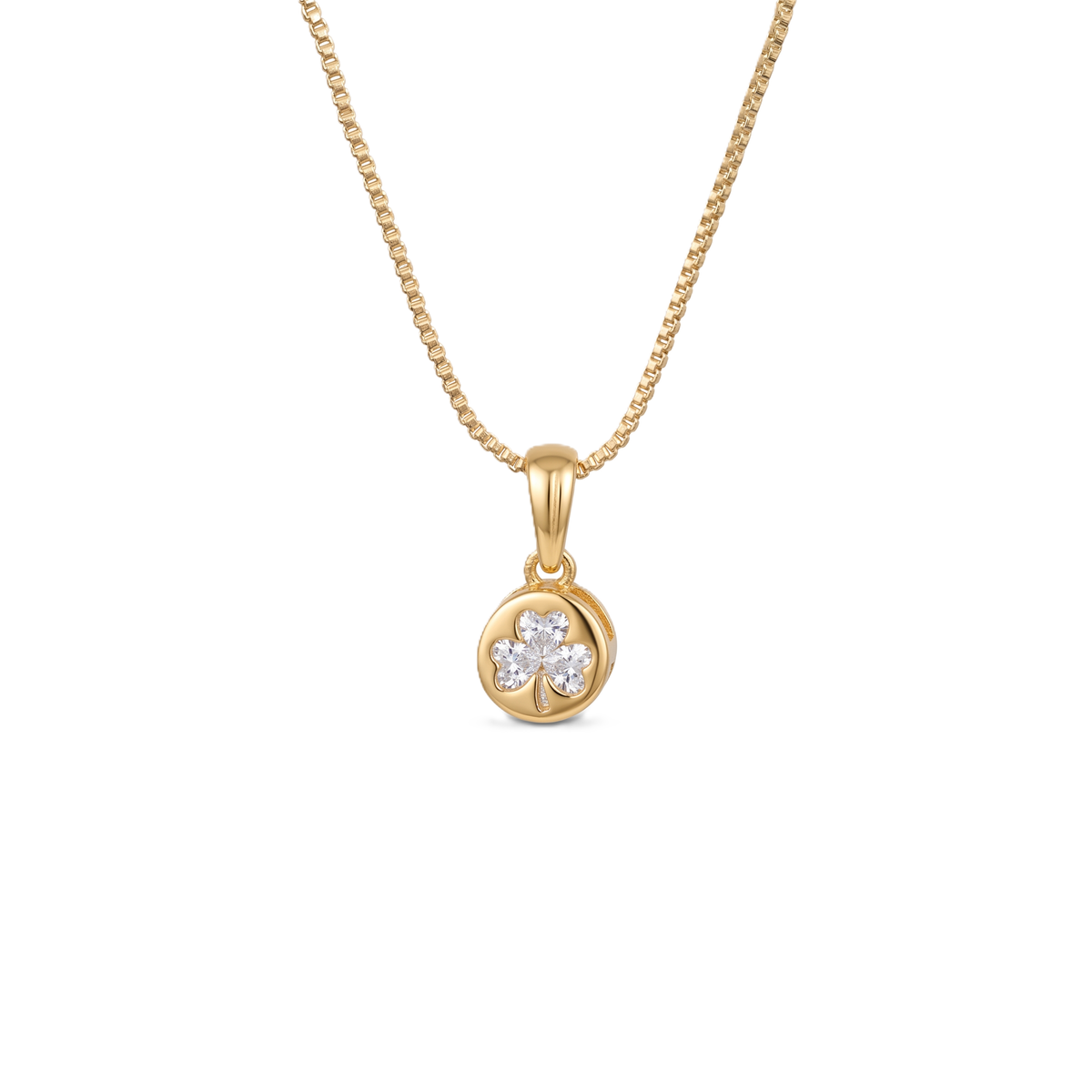 Shamrock Clear CZ Gold Vermeil Pendant
