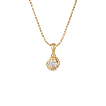 Shamrock Clear CZ Gold Vermeil Pendant