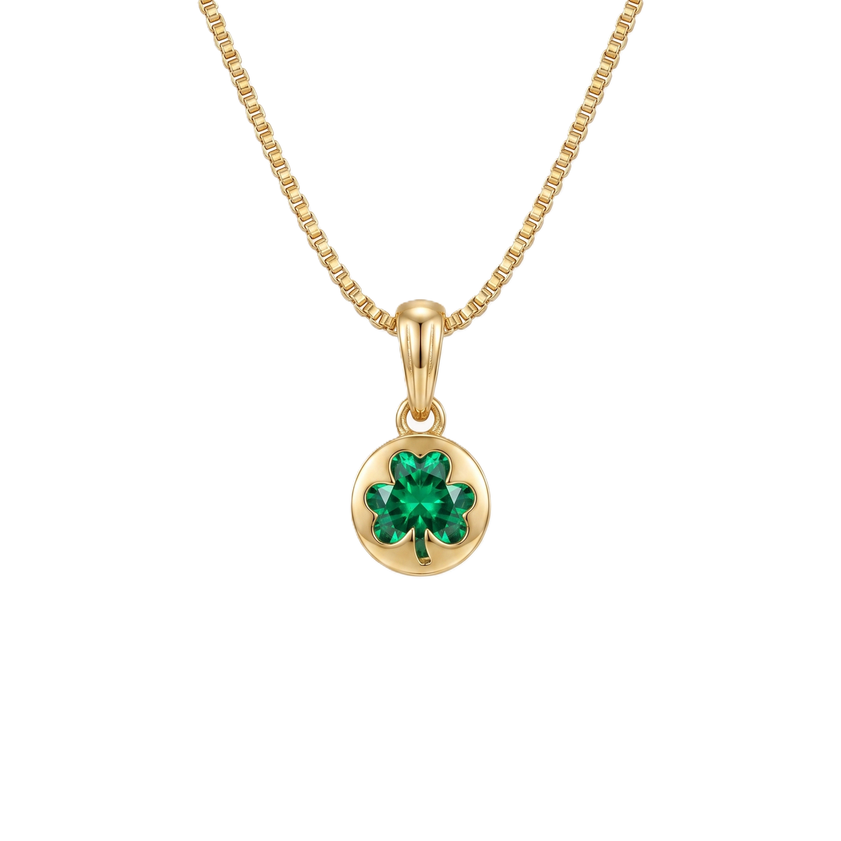 Shamrock Green CZ Gold Vermeil Pendant 