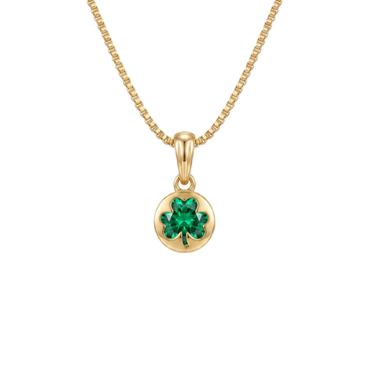 Shamrock Green CZ Gold Vermeil Pendant