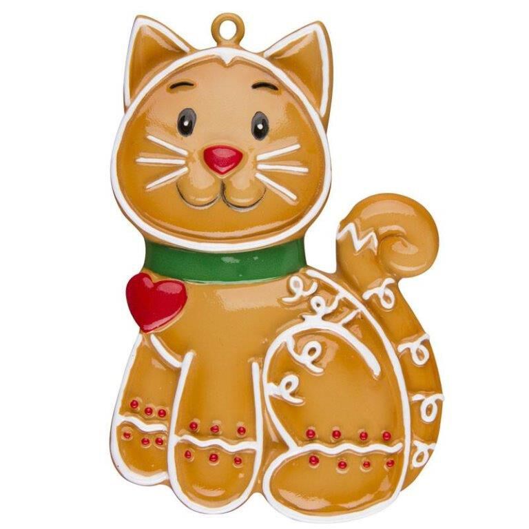 Gingerbread Cat Personalised Christmas Decoration