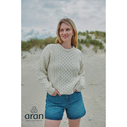 Unisex Cream Traditional Aran Sweater