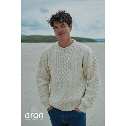 Unisex Cream Traditional Aran Sweater