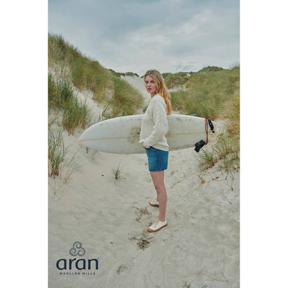 Unisex Cream Traditional Aran Sweater