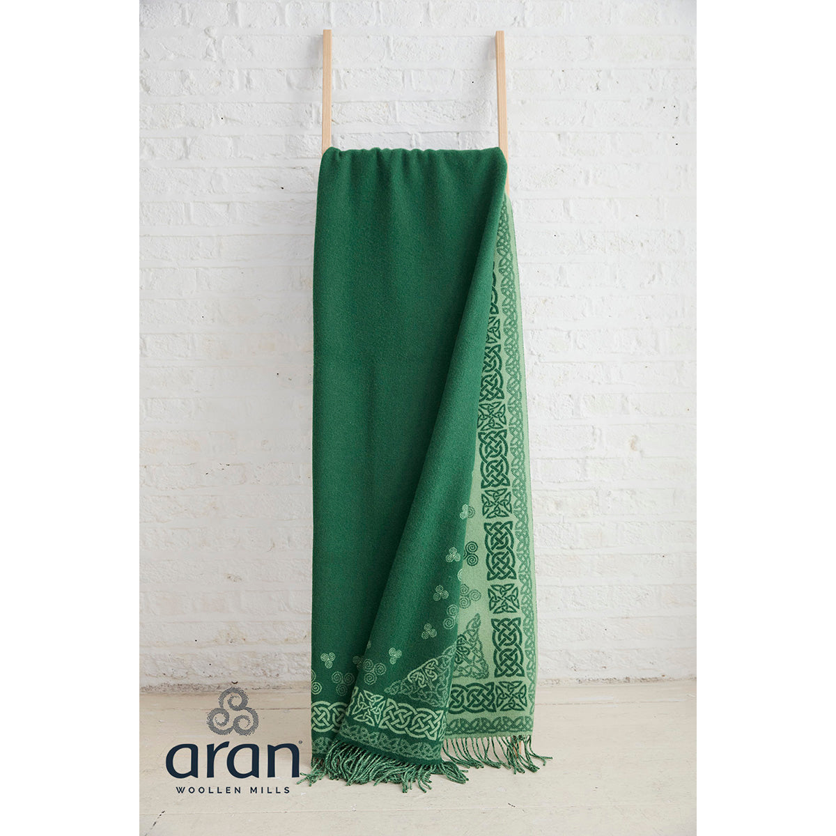 Aran Blanket With Celtic Swirl