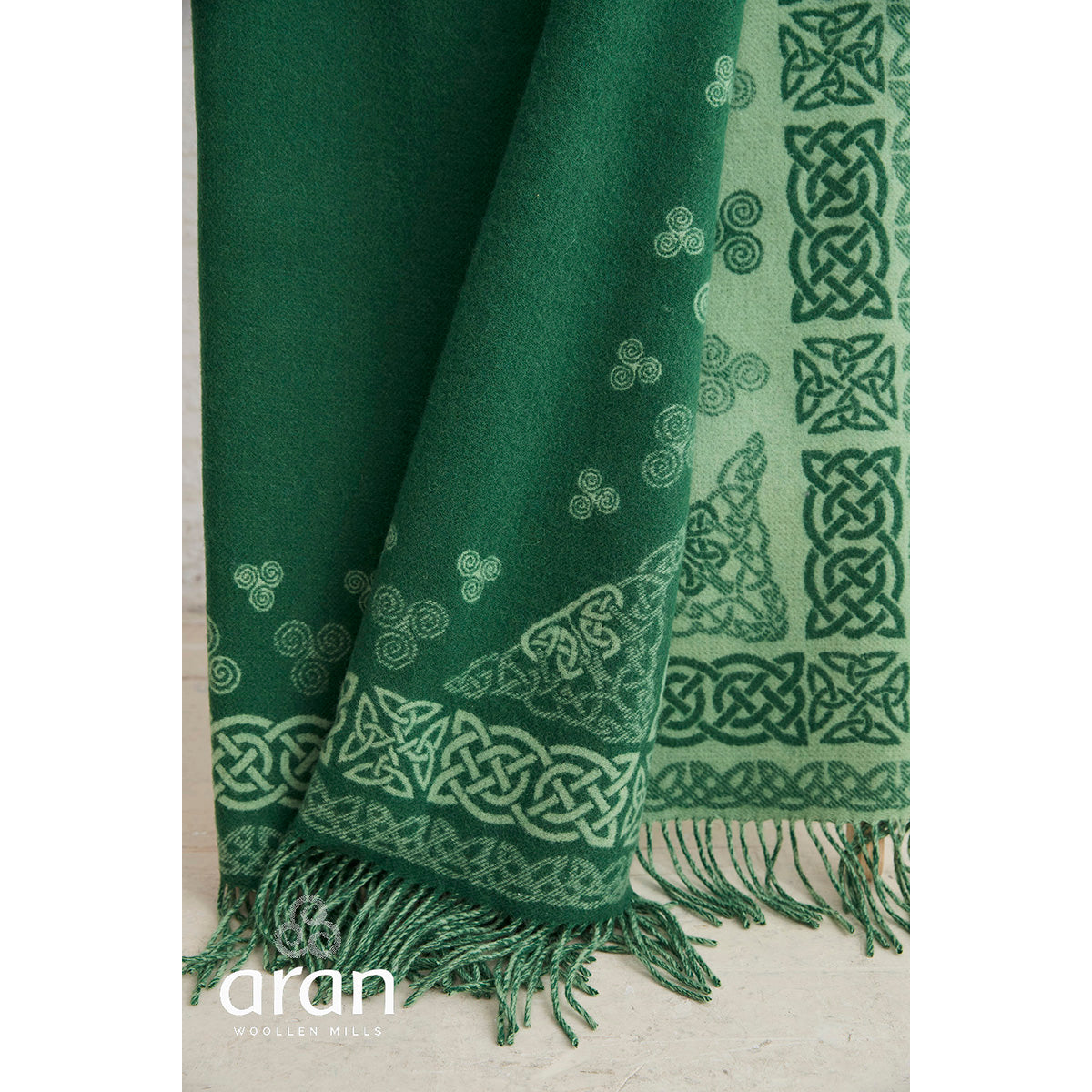 Aran Blanket With Celtic Swirl