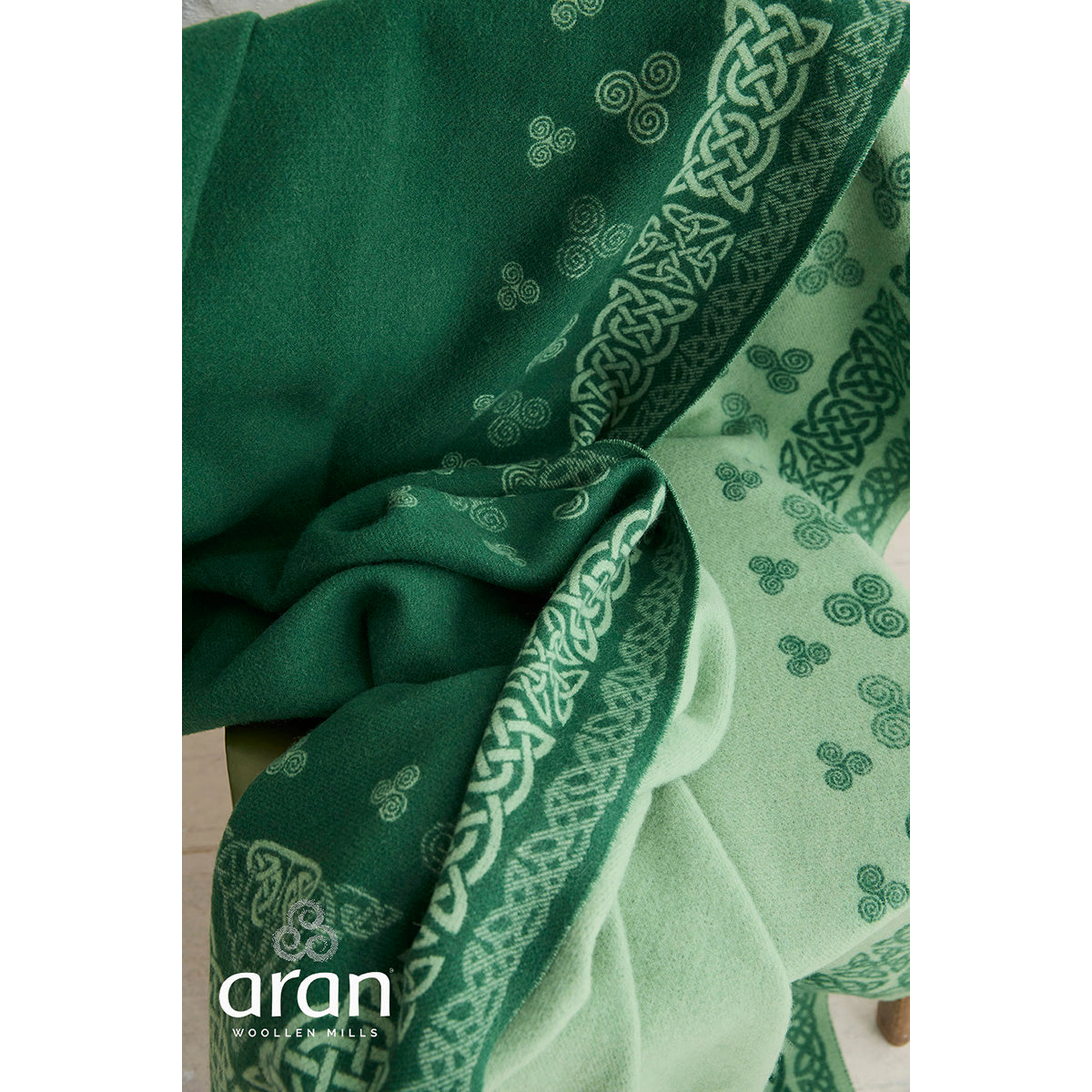 Aran Blanket With Celtic Swirl