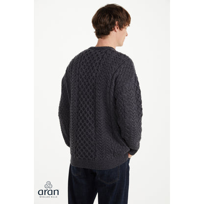 Unisex Charcoal Traditional Aran Sweater