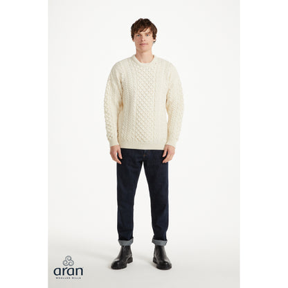 Unisex Cream Traditional Aran Sweater