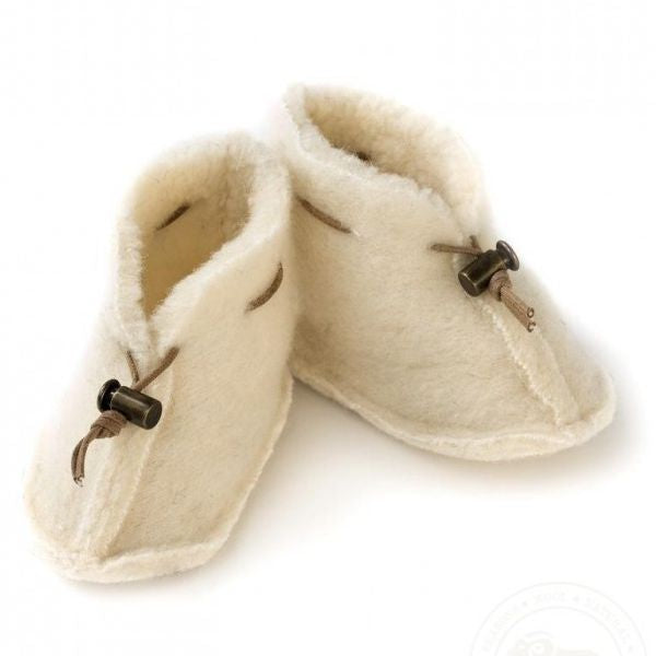 Yoko Wool Natural Baby Booties