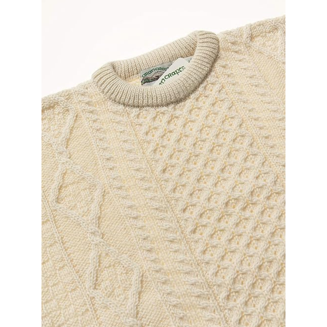 100% Merino Wool Crew Neck Sweater Natural