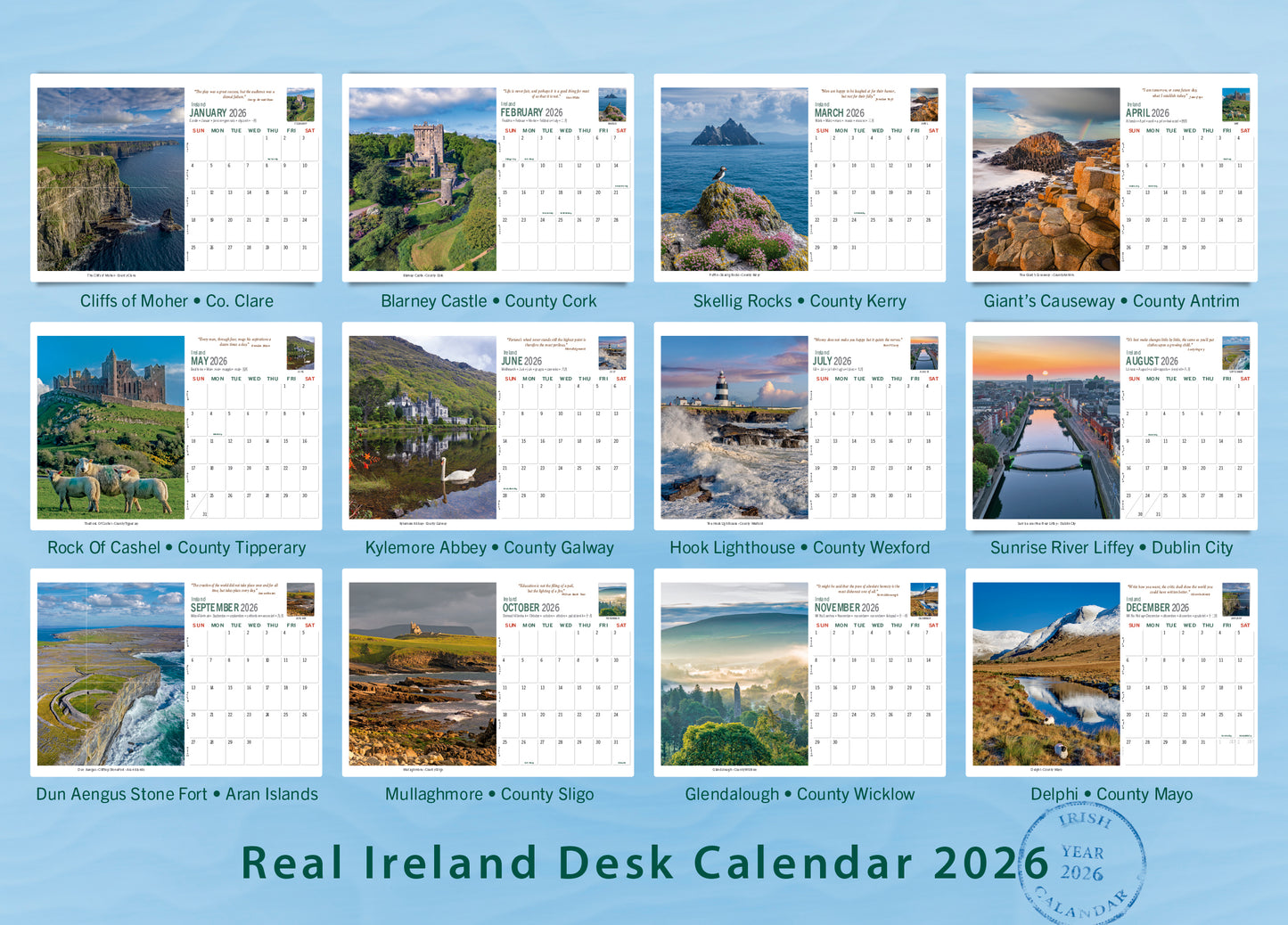 Real Ireland Desk Calendar