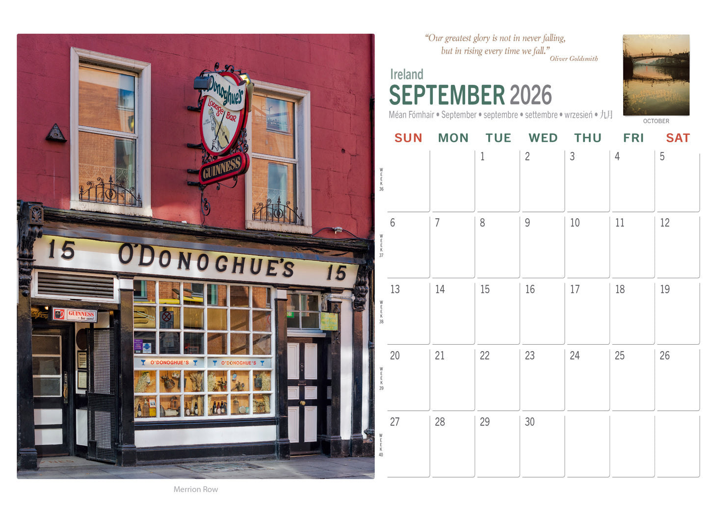 Dublin Desk Calendar